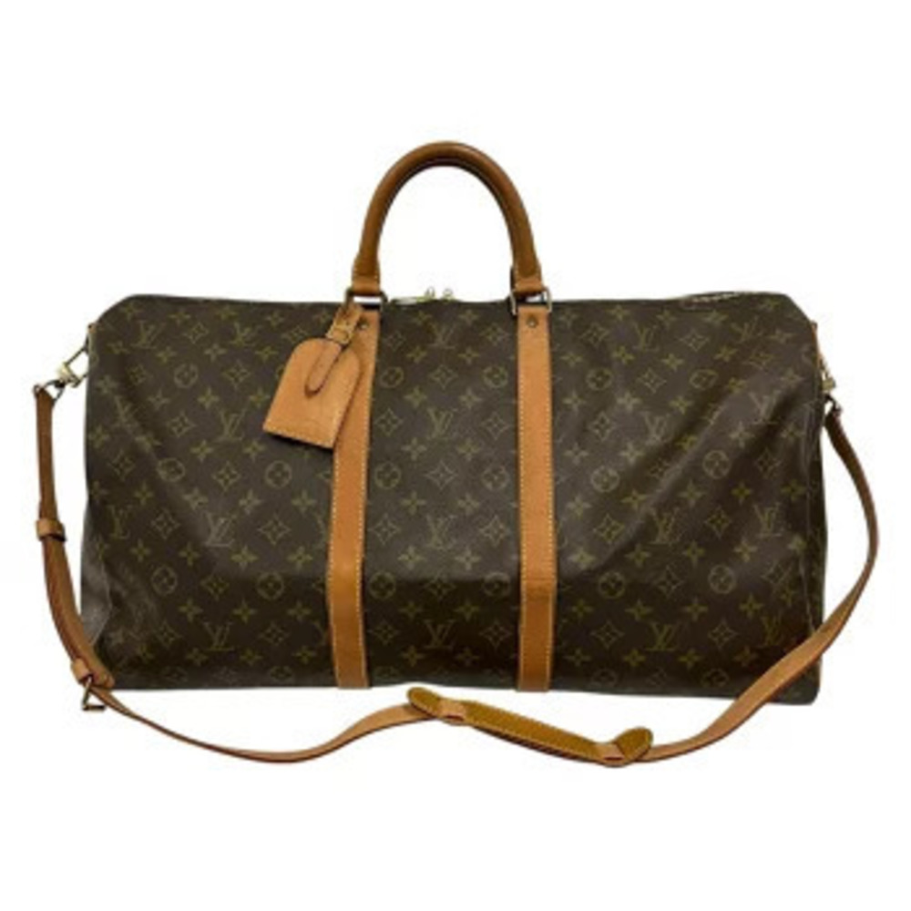 LOUIS VUITTON Keepall Bandouliere Monogram Boston Bag Travel Brown